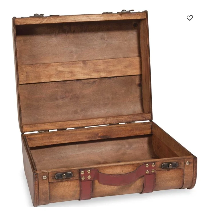 Wholesale Chinese Direct Manufacturer Retro Wooden Suitcase Antique Wooden Suitcase Box Vintage Wooden Suitcase Trunk