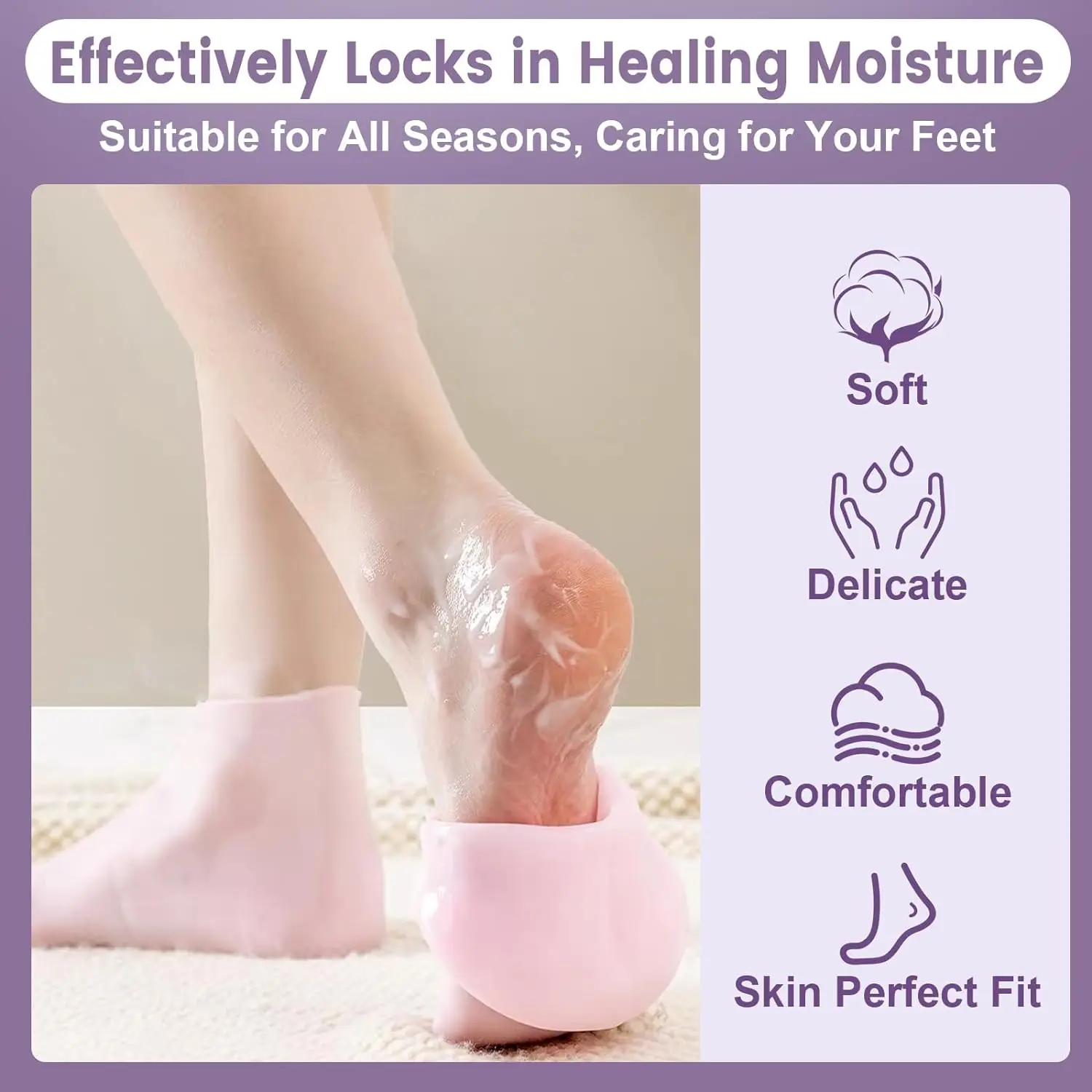 Foot Care Silicone Moisturizing Socks Spa Gel Socks Silicone Gel Socks
