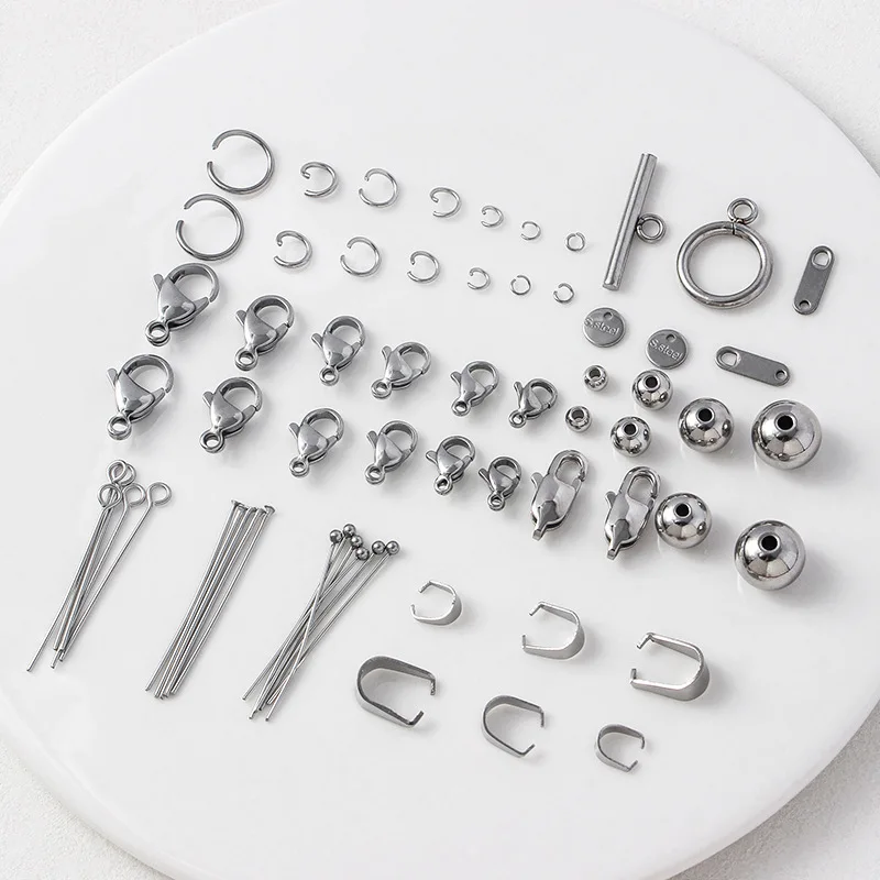 DIY Jewelry Stainless Steel Accessory  Lobster Clasps Jump Rings  Ball Head Thick Jewelry Making Finding Kits