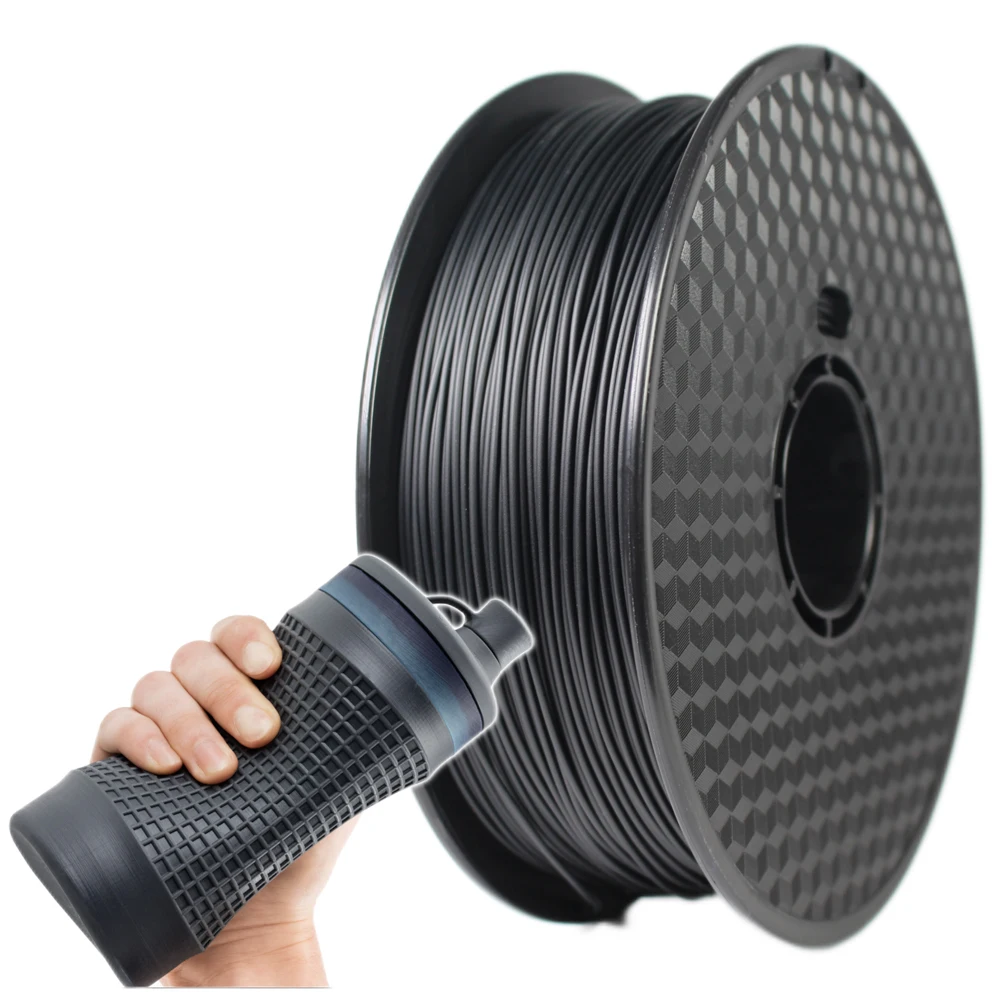 Black TPU filament 3d printer Very soft and flexible filament 175mm 1kg  PLA filament for 3d printing