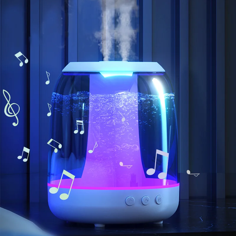 3000ML Ultrasonic Cool Mist Aromatherapy Diffuser with Bluetooth Music Speaker Type-C Humidifier Electric Machine for Bedroom