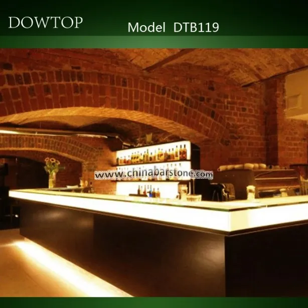 Modern Restaurant Wine bar Club Design Durable Golden Stainless Steel bar Service Counter