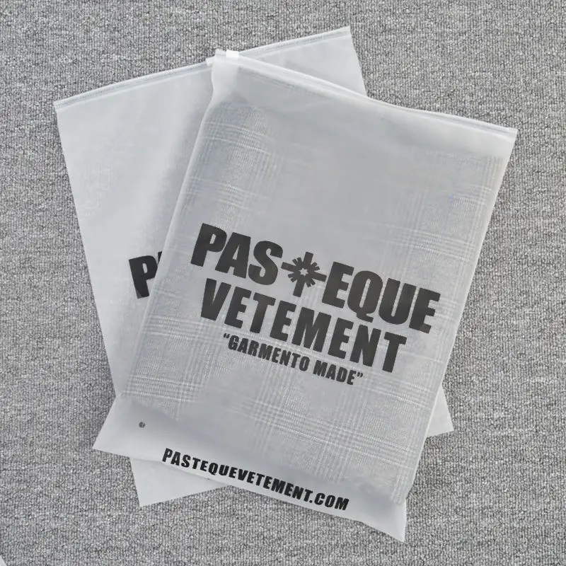 Wholesale Frosted Pe Slider Zipper Poly Bag Plastic T-shirt Zip Lock Custom Clothing Packaging Bag