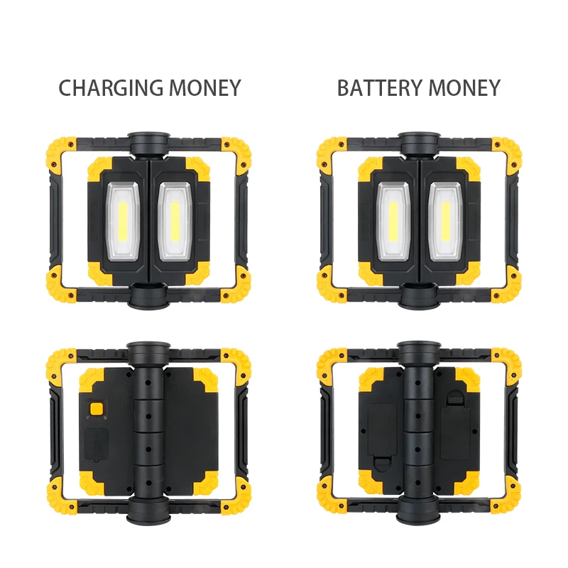 Outdoor Waterproof Portable Spotlight COB Work Lamp USB charging cordless led adjustable folding handheld LED work light