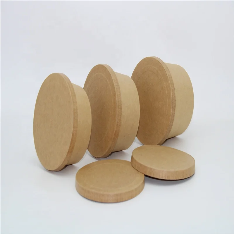 Gobest Eco Friendly Disposable Kraft/White  Paper Soup Cup With Paper Lid