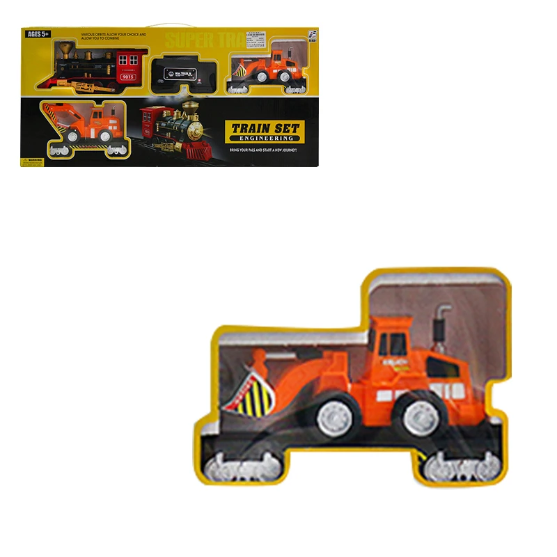 2020 wholesale plastic electric light music simulation smoking track engineering train for children toy