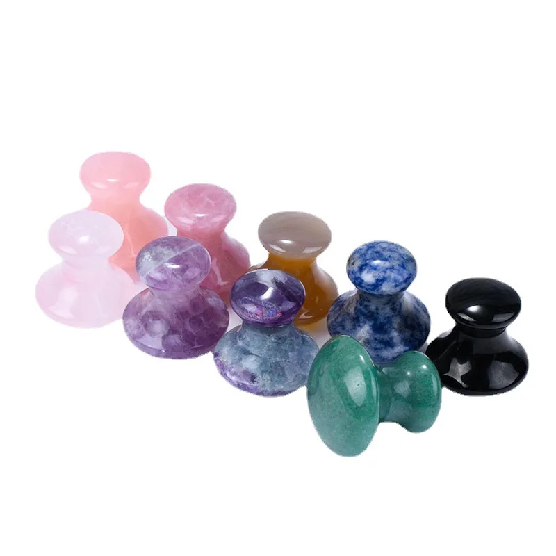 1PC Massage Scraper SPA Therapy Jade Board Face Massager Gua Sha Tool Natural Rose Quartz Mushroom Facial Back Foot Acupuncture
