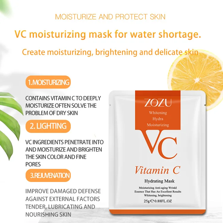 Wholesale Korean Face Masks Good Fruit Skin Care Moisturizing Collagen Whitening Vitamin C Sheet Facial Mask