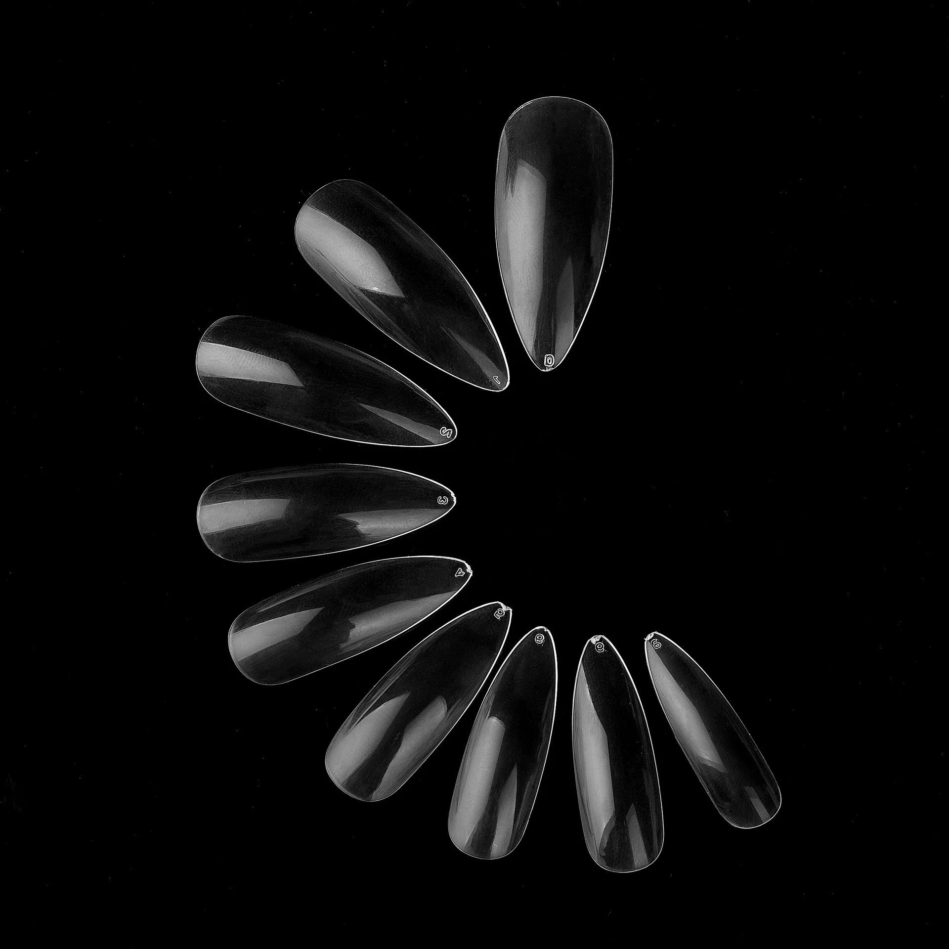 Yimart 500pcs Acrylic Middle Long Oval Shape Stiletto Nail Tips Pointed Sharp Artificial Nails Long Stiletto Nail Tips