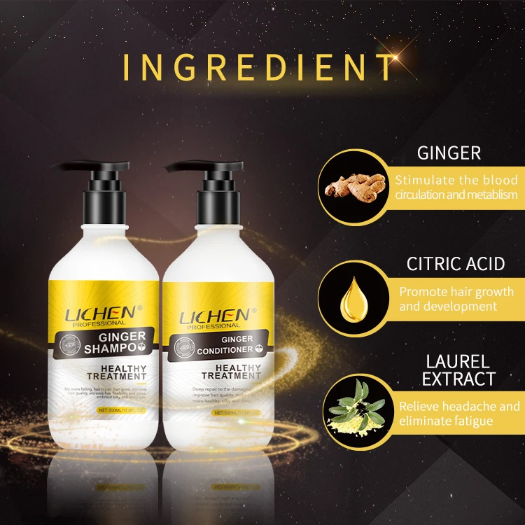 Private label ginger hair care shampoo anti hair loss make your logo GMPC with wholesale price