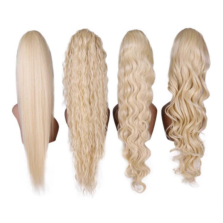 New Super Long 28inch 140g Wrap Around Drawstring Ponytail Natural Clip In Pony Tail Heat Resistant Synthetic Hair Ponytails