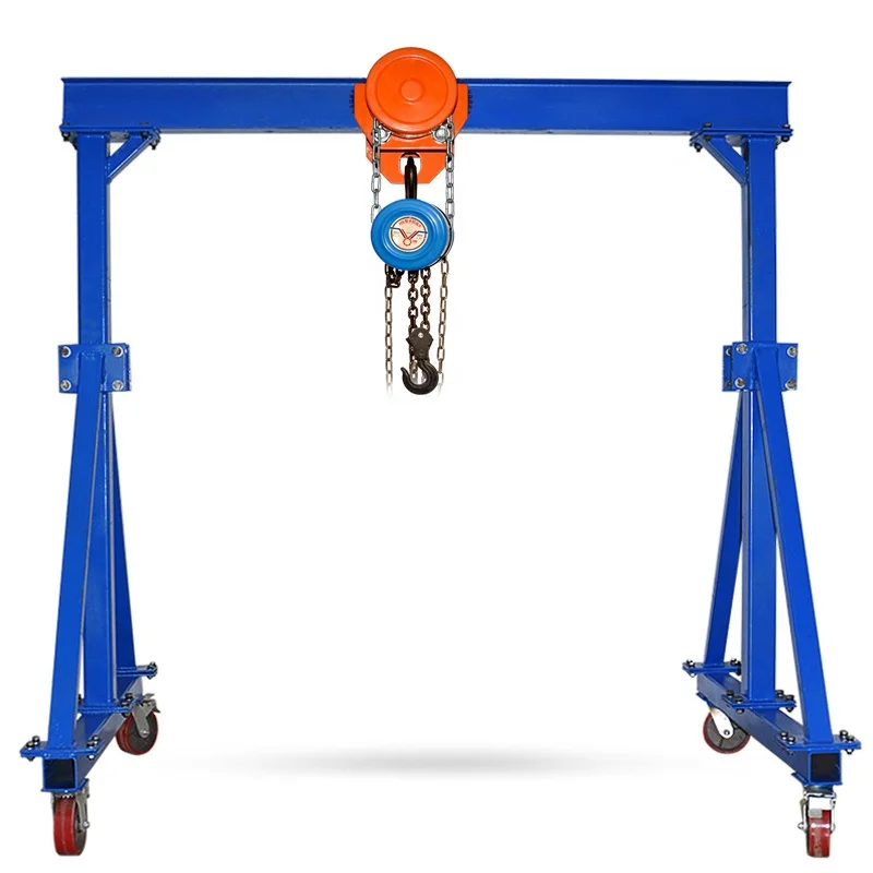 adjustable height customized 1 2 3 5 ton small mini mobile portable gantry crane with 4 wheels gantry crane price