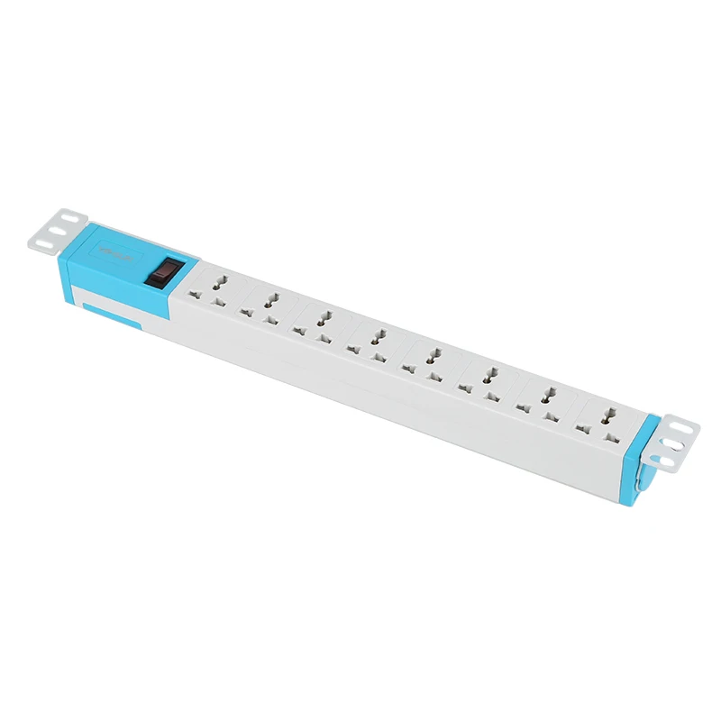CE RoHS 6 Ways 2 Pole Switch Universal UK Rotatory Hanging Panel PDU