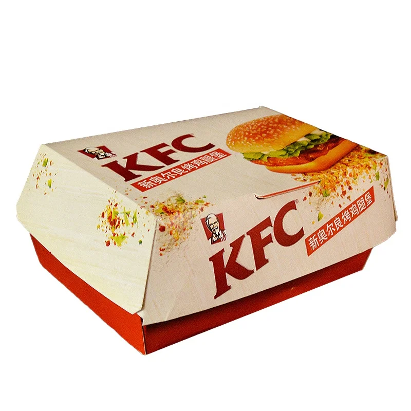 Disposable Cardboard Burger Box/Paper Meal Boat Tray Box to Box Hamburger Packaging