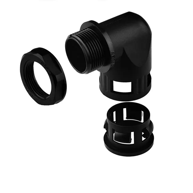 Hot Selling ROHS REACH certification nylon Right Angle Corrugated Conduit Connector