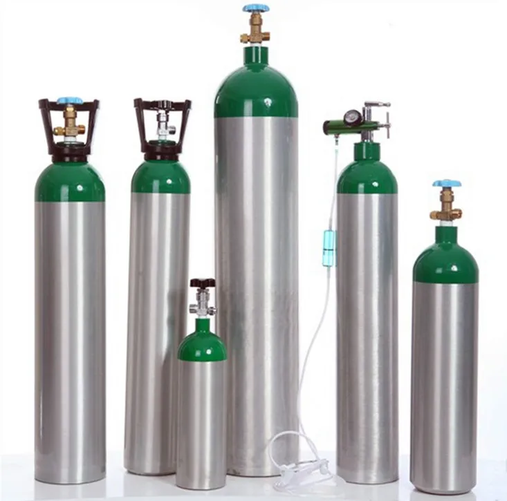 Fast delivery 15l 10l 9l 8l 7l 6l 5l 4l 3l 2l 1l  dot aluminum alloy medical oxygen cylinder