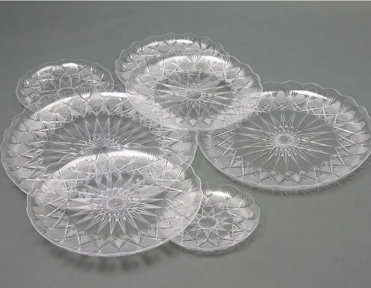 High Quality Luxury Disposable Fancy Plastic Plate Set Plastic Round Plate Plastic Plates And Bowls