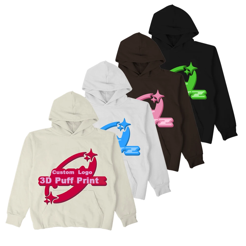 Custom Essential Hoodie Manufacturers Crop Cut Edge Blank Distressed Puff Print Hoodie No Raw Hem Cropped Hoodie Men