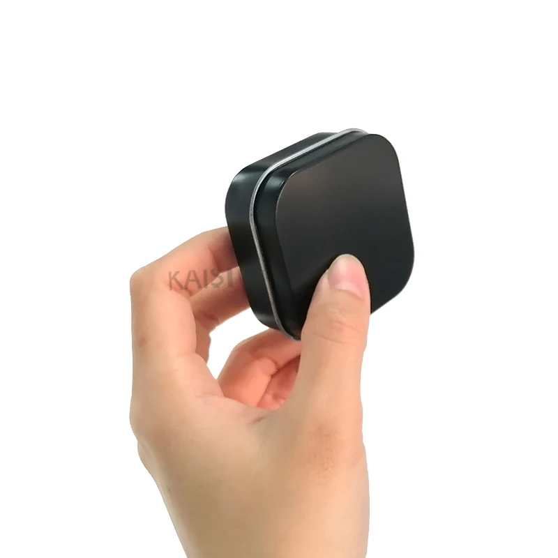 Stocks Custom Printed Mini Black Tin Food Grade Candy Square with Lid