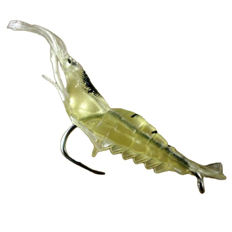 ZHUO RUN Free samples 4cm/1.3g with hook soft shrimp simulation soft insect shrimp  bait soft swim bait shrimp lures