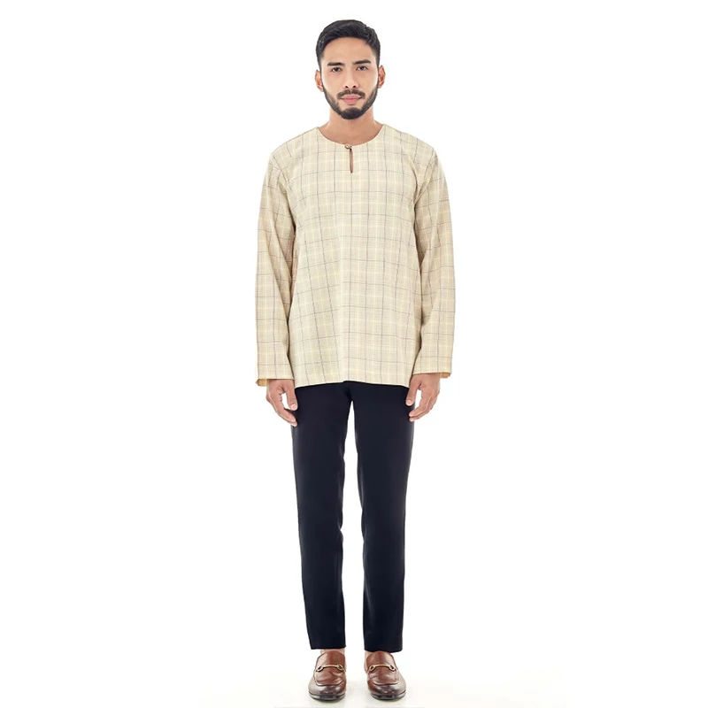 Silk Shirt Men Mens Abayas Long Muslim Clothing Kaftan Robes Saudi Turkish Arab Dubai Kurta Style