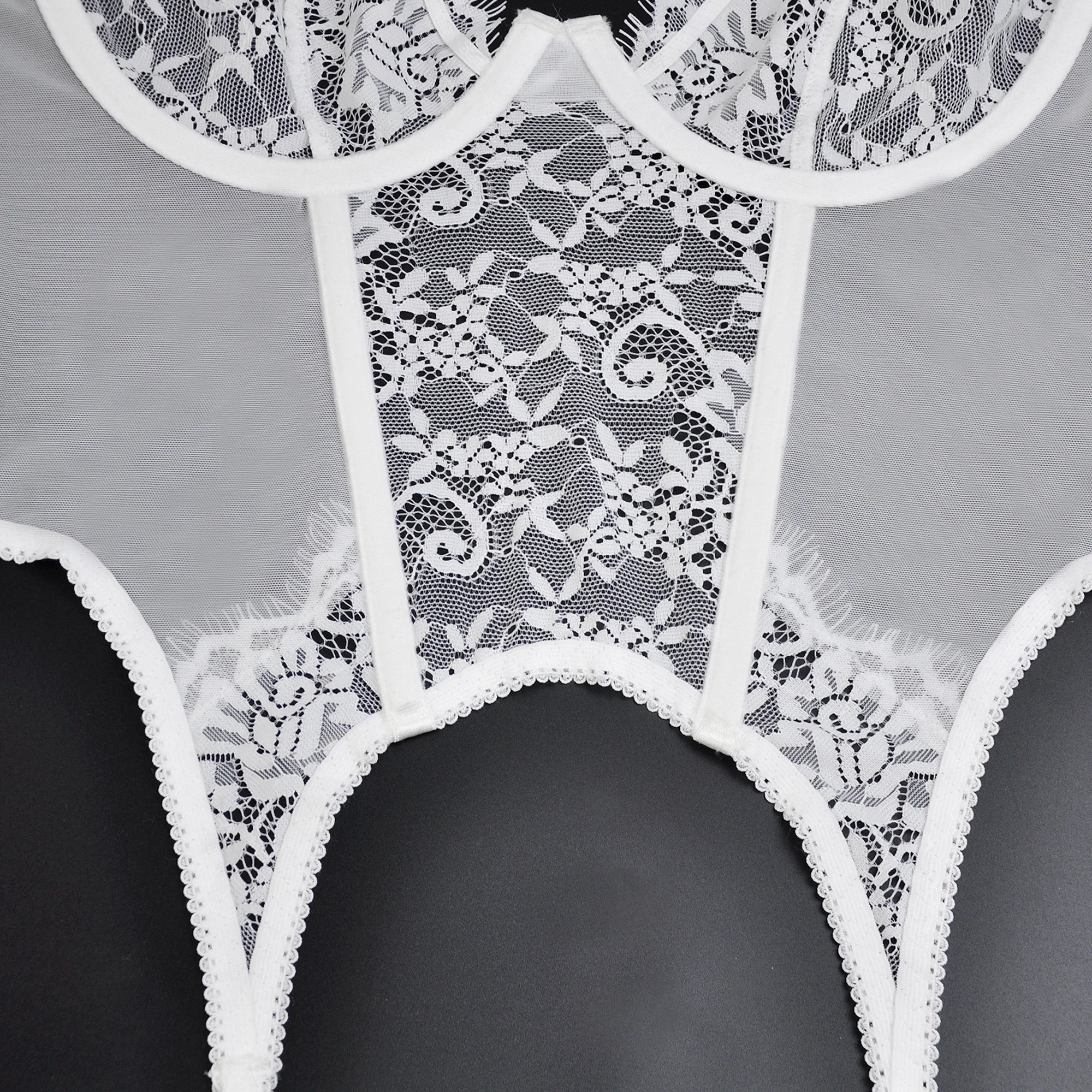 Custom Luxury Lace Mesh Bra Panties Set Hot Sexy Nylon  Custom Lingerie Manufacturer Bra and Panty Set