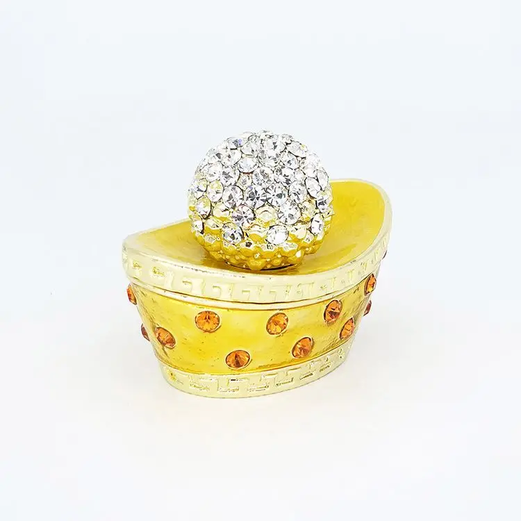 Chinese Style Gift Fengshui Decoration Gold Ingot Trinket Box Home Accessories Decoration
