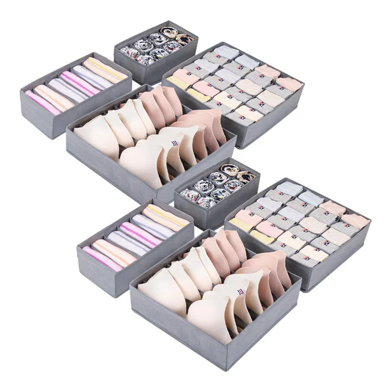 Hot sell fabric foldable bra closet divider box underwear storage drawer organizers