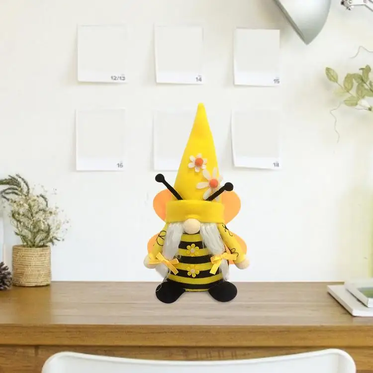 
Bee Home Decoration Festival Decorative Plush Gnome Doll Bee Festival Wings Bee Faceless Dwarf Old Man Doll 