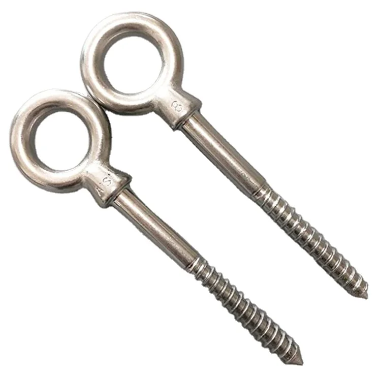 Factory Heavy Duty Stainless Steel Eye Wood Screw Eye Bolt With Wood Thread