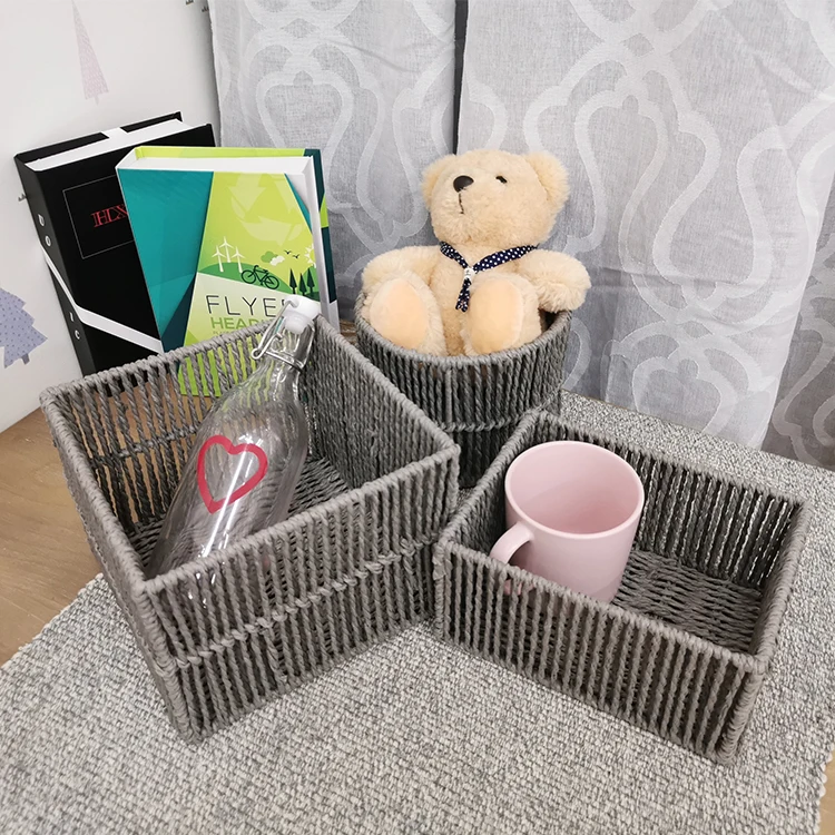 Multifunctional Storage Basket Mini Size Paper Rope Storage Basket Luxurious Storage Basket