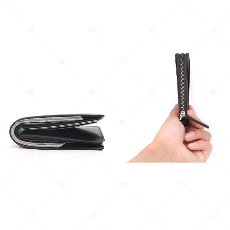 
 Модный деловой безопасный кошелек унисекс из углеродного волокна с RFID-защитой и отделением для монет, мини-кошелек на молнии  