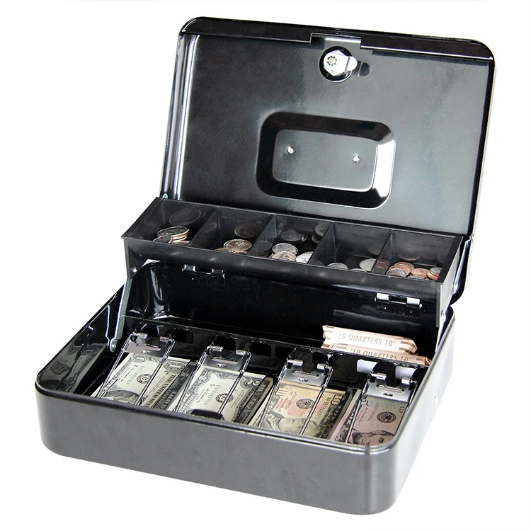 Стальной черный двухслойный кассовый аппарат алюминиевая мелкая щелевая кассовая