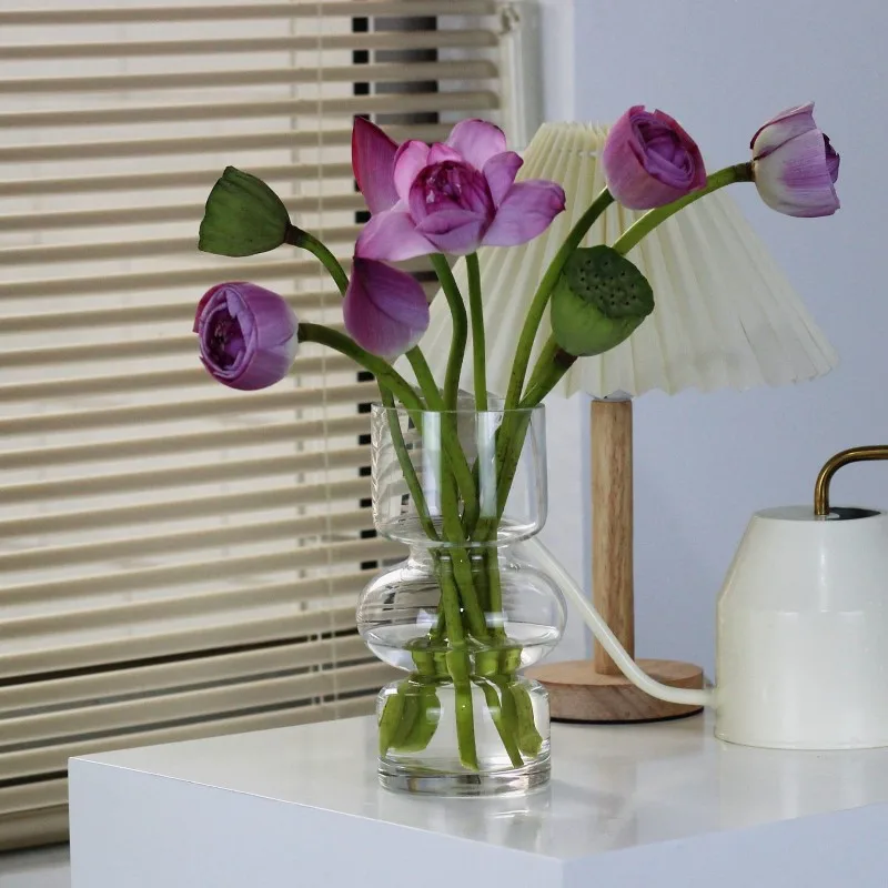 Arrangement Glasstableware Vase Dishes Setck Glass Vase Decoration Small Fresh Tabletop Decoration Dry Flower Bouquet Flower