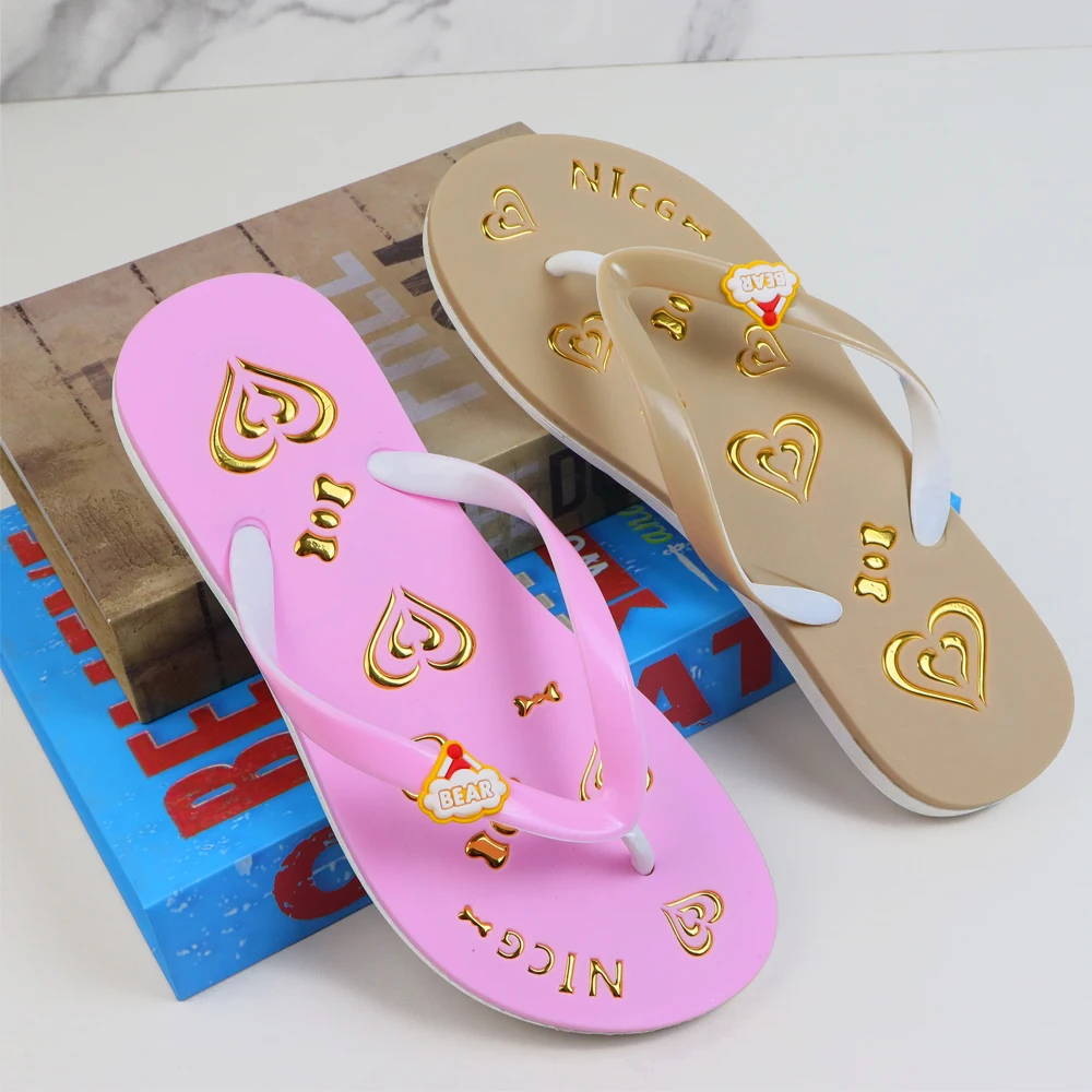 Factory Hot Selling Custom Logo Beach Slim Hard Drives Flip-Flops Slippers For Ladies