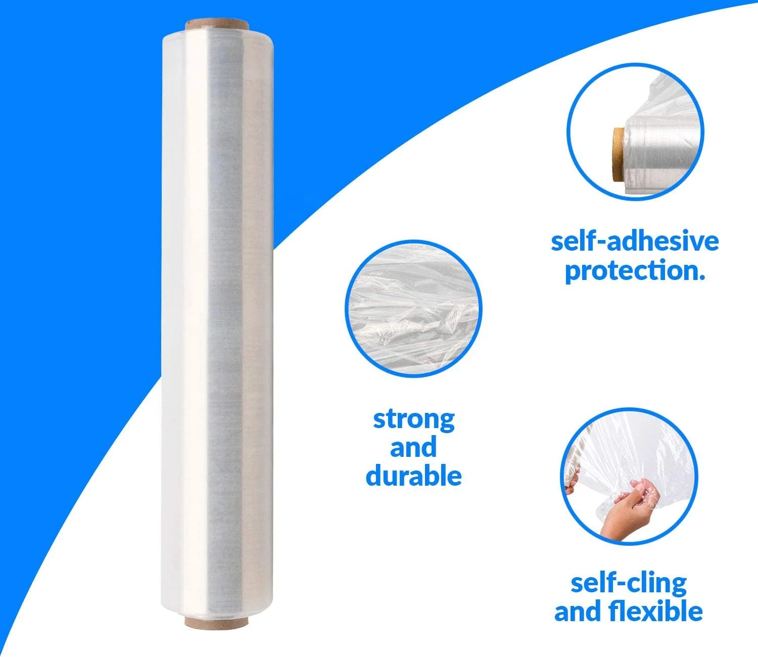 Professional Hand Stretch Film Shrink Wrap Plastic Transparent stretch film shrink wrap clear plastic pallet wrap