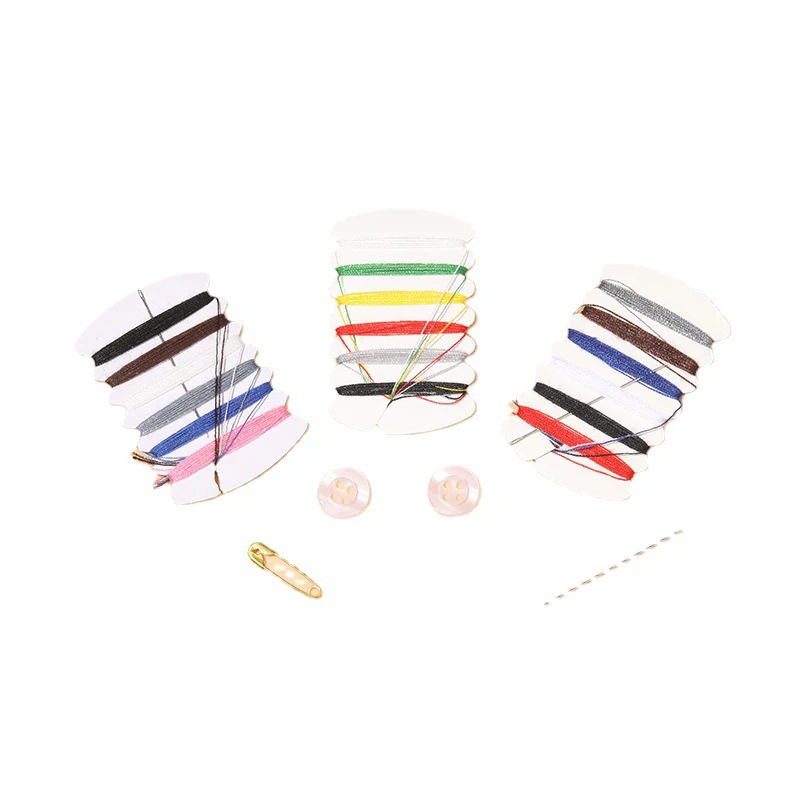 six color lines customized hotel amenities disposable travel mini portable hotel sewing kits for adults