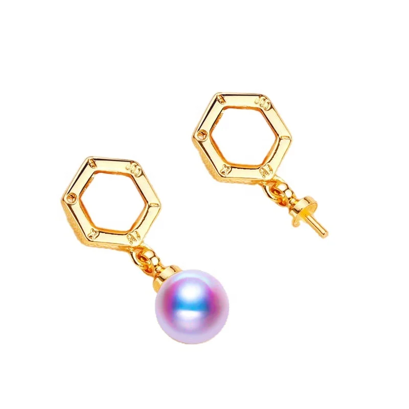 Wholesale fashion Pearl ear mountings Whole body gold plating good color retention No.15