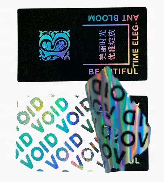Tamper Evident Holographic VOID Stickers with Custom Logo