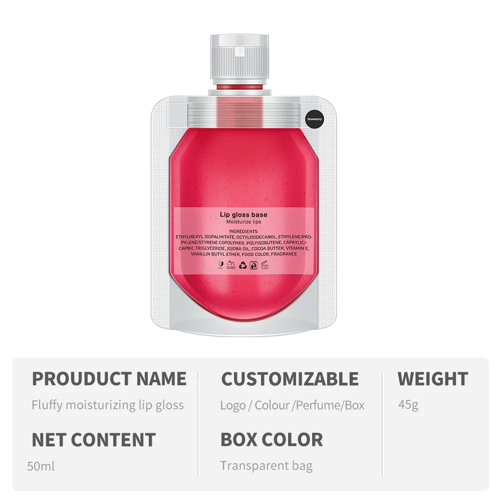 Wholesale Lip Plumper Gloss 10 Flavouring Oil Fruit Private Label Lip Care Colorful Tint Clear Vegan Pink Lip Plumper Oil Base