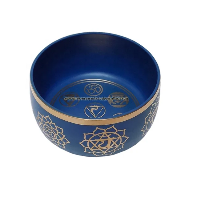  Тибетская медитационная чакра семь чакр 6 дюймов Поющая чаша с цветочным дизайном жизни