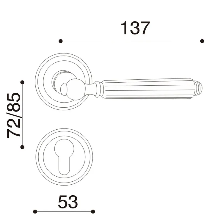 New Modern Solid Brass Wooden Door Handle Privacy Lock Interior Magnetic Door Handle Lock