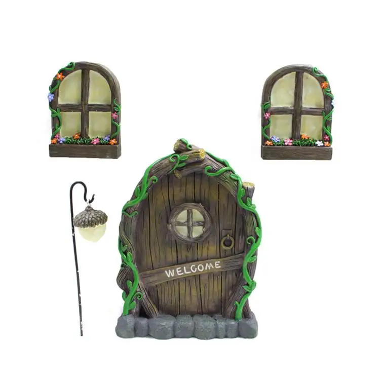 
Resin crafts manufacturers creative luminous door and window ornaments garden garden tree pendant ornaments 