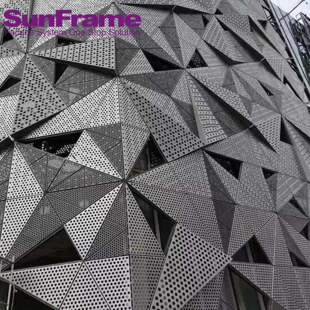 High Quality Customized 3D Pattern Aluminum Facade Panel Modern Exterior Building Wall Cladding Solid Aluminum Hotels Malls