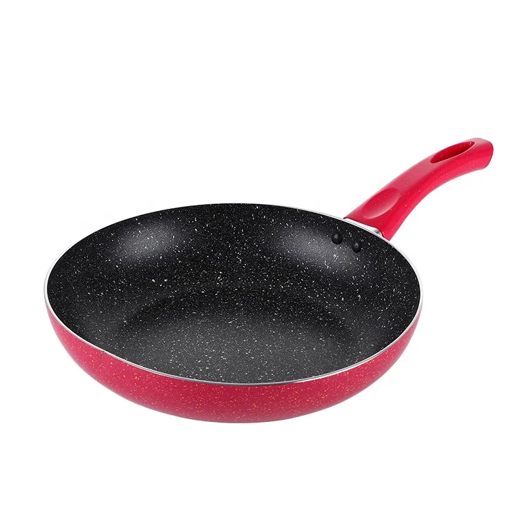 2020 hot sell Kitchen Cooking Ware Silicone Handle Aluminum Non Stick Fry Pan