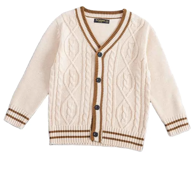 
Warm V-neck Thick Knit Shirt Children Knitwear Long Sleeve Kids Jersey Knitted Sweater Toddlers Thick Baby Cardigan 