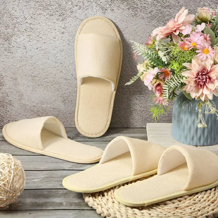 Hotel slippers customized nap cloth closed toe disposable spa air eva hotel slippers sandals slides slippers for women men