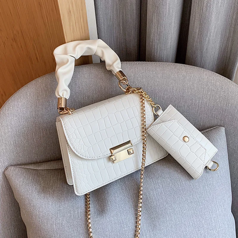 Crossbody Purses for Women Top Handle Satchel Stone Crocodile Print Leather Shoulder Handbags Evening Clutch Bags