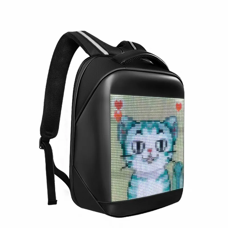 Smart App Programmable LED Bag Waterproof Portable Led Advertising Display Screen Backpack Modern RGB Light UP LED School Bag