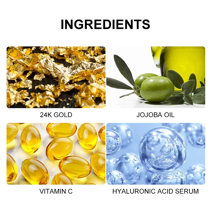 Beauty Personal Care 24k Gold Essence Organic Skincare Hyaluronic Serum Skin Care Anti Aging Collagen Vegan Cosmetics Face Serum